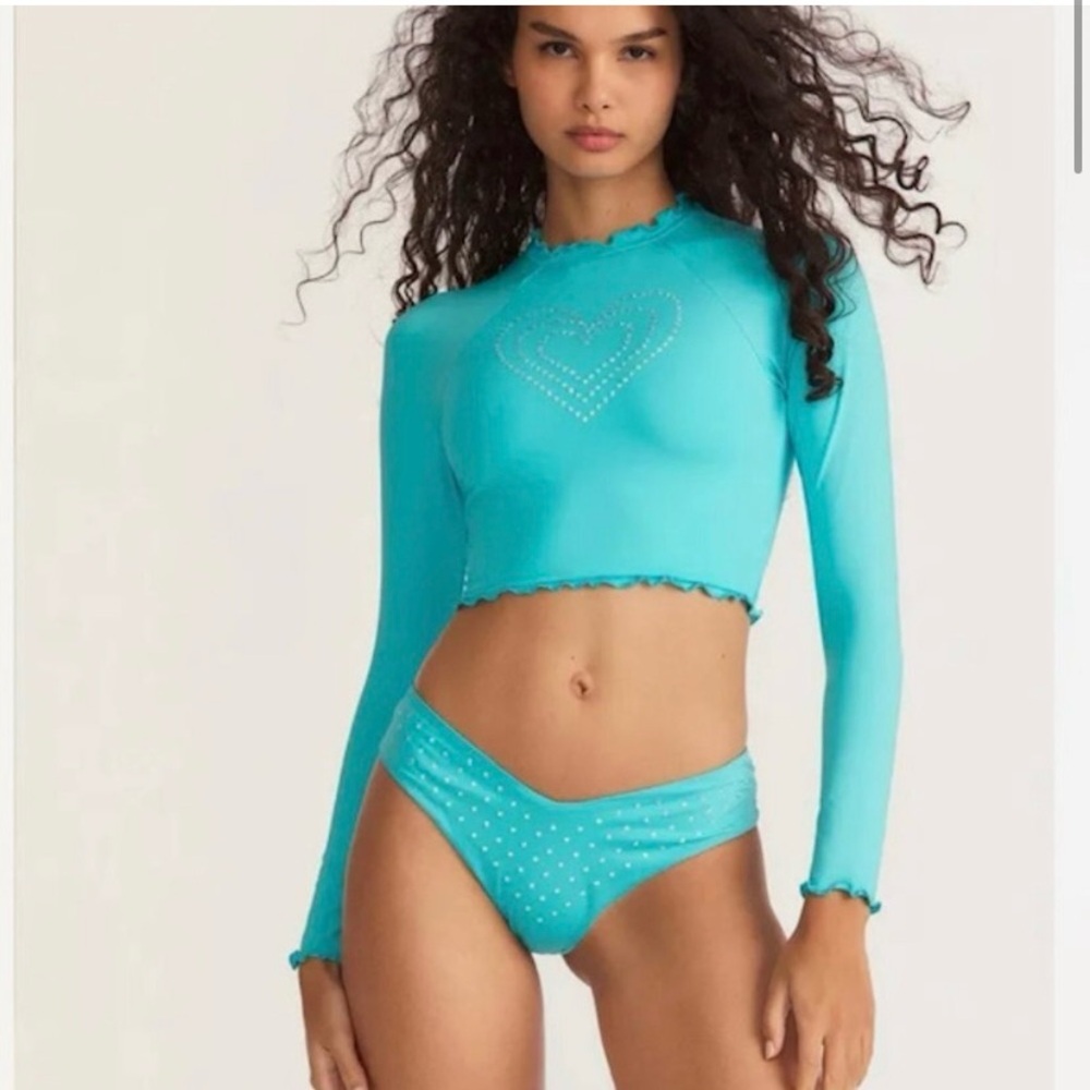 LoveshackFancy x Hurley Aqua Heart Rashguard | L